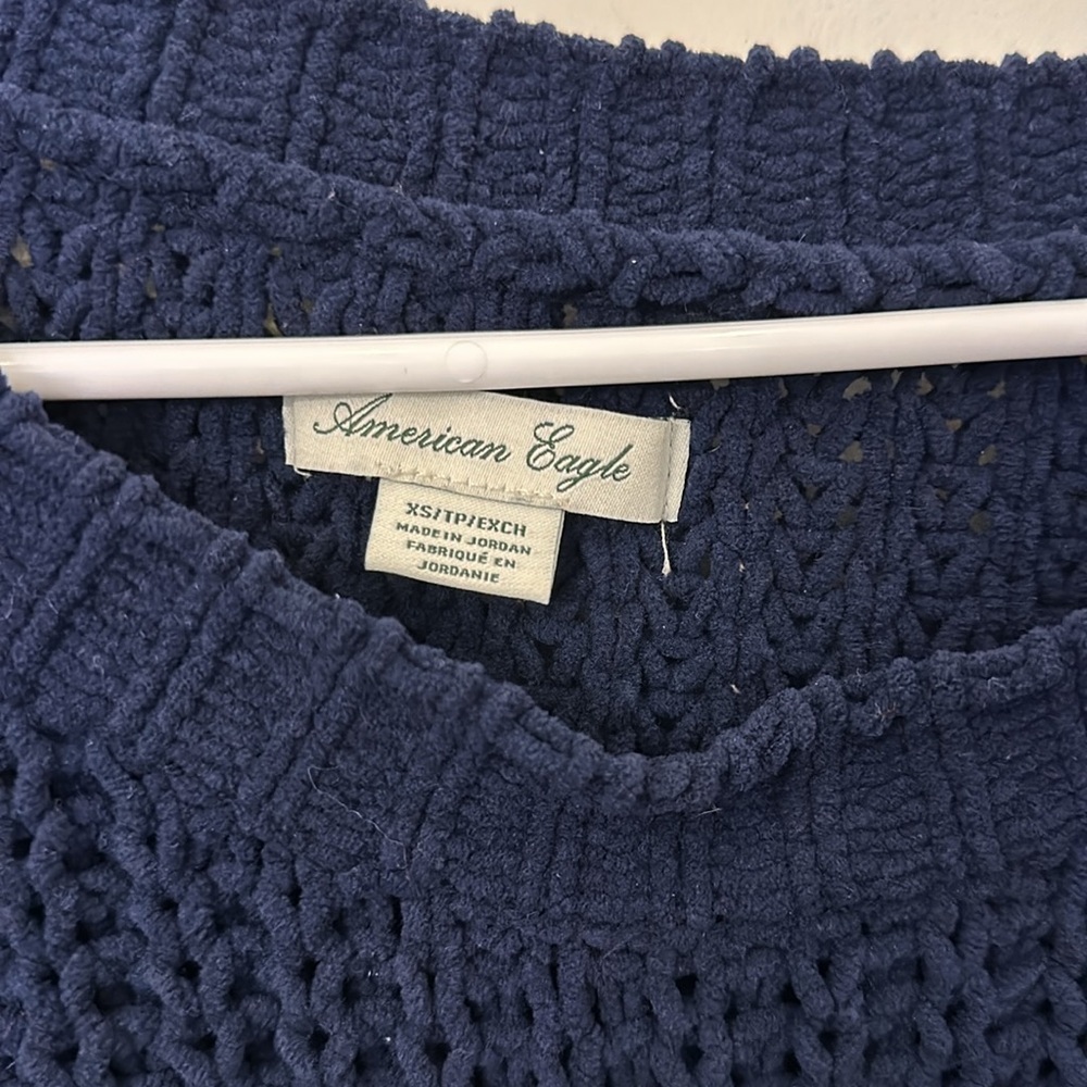 OVERSIZED CHUNKY NAVY BLUE SWEATER - Picture 4 of 4